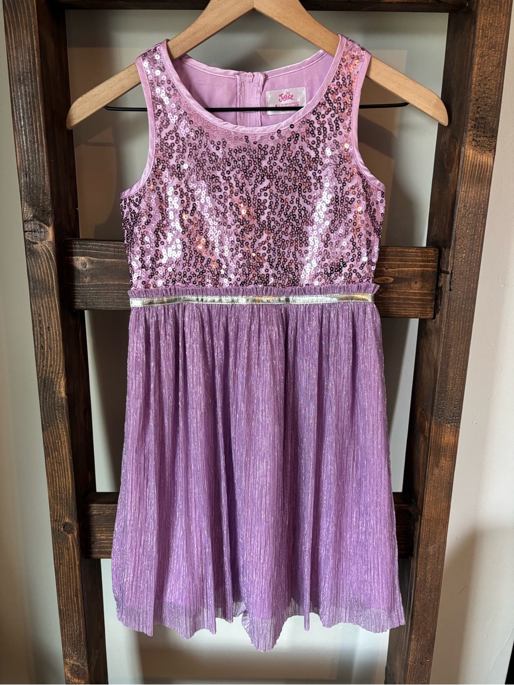 Justice Girls' Sequin & Lavender Tulle Party Dress